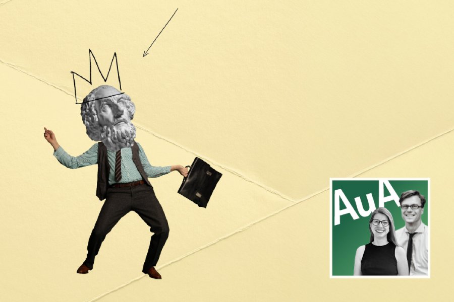Illustration: Mensch mit Kopf einer griechischen Statue